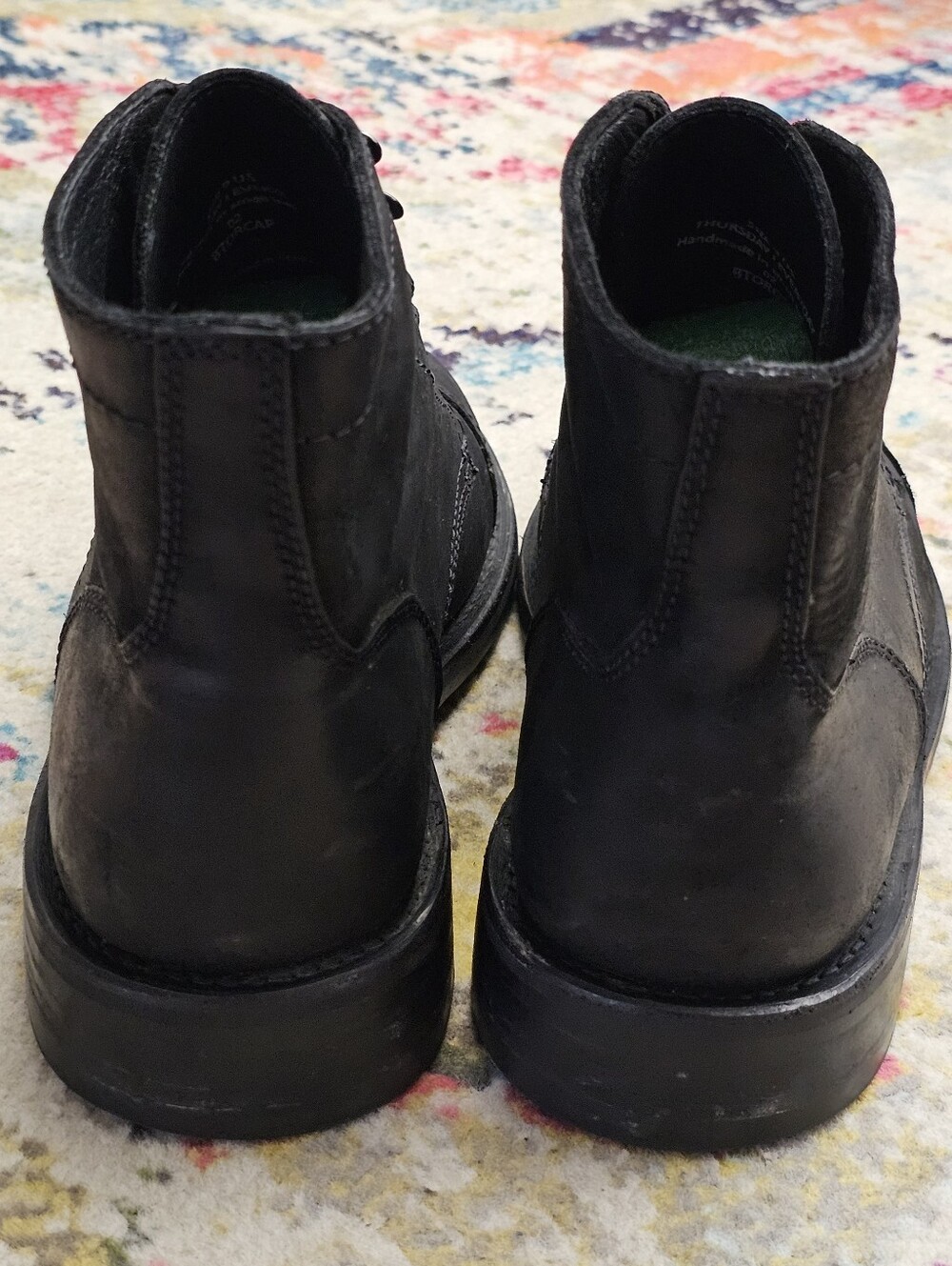 Thursday Boot Co Captain Black Matte Leather Cap Toe Boots Mens Size 9 Lace Up - Picture 6 of 11